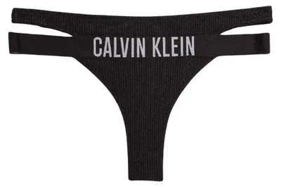 Produktbild von Calvin Klein - Bikinihöschen für Damen, Doppelte Taillendetails NA488 (XL) (Schwarz)