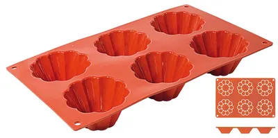 Produktbild von Briochetteform, Backform, aus Silikon, verschiedene Größen wählbar : 8/4 cm Variante: 8/4 cm