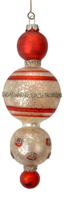 Image de Clayre & Eef Pendentif de Noël Ø 6x17 cm rouge verre