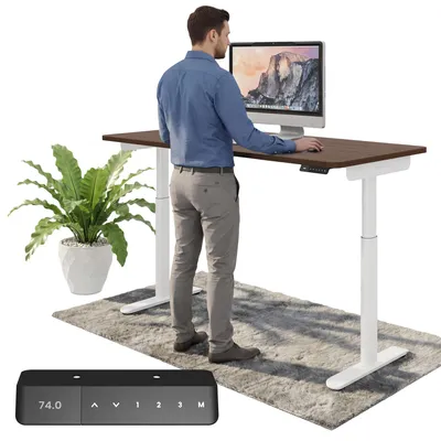 Elektrisch höhenverstellbarer Schreibtisch, TÜV-geprüft, 138 x 65 cm
