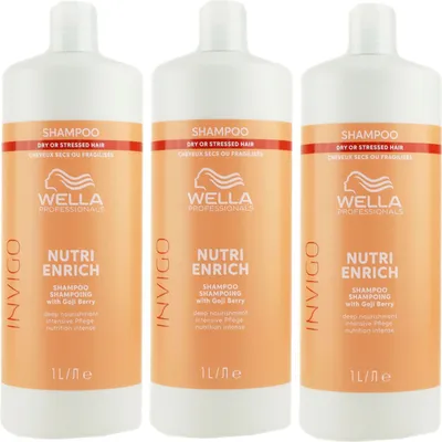 Produktbild von Wella Invigo Nutri Enrich 3 x 1000 ml Shampoo für trockenes Haar Set