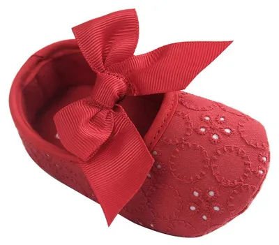 Productafbeelding van LACOFIA Baby meisjes prinsessen babyschoenen met strik, antislip, zachte zool, kruipen