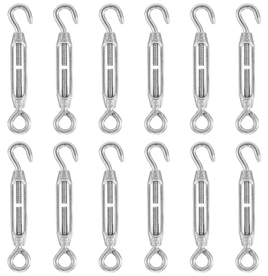 Productafbeelding van 12 stuks M4 roestvrijstalen draadspanners, set draadspanners, haak- en oogspanners, verstelbaar voor gaashekken