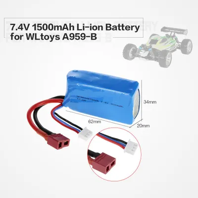 Zdjęcie produktu dla 7.akumulator LiPo 4V 1500mAh do samochodu RC Buggy WLtoys A959-B A979-B 144001