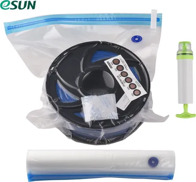 Obrázok produktu pre sada vákuových vreciek eSUN (28ks) - (10* 33x40cm) s pumpou Vákuové skladovacie vrecko na vlákna pre 3D tlačiarne FDM, zahustené opakovane použiteľné suché vrecko s uzatváracími klipmi Karty s indikátorom vlhkosti