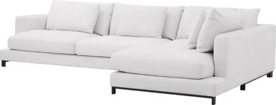Produktbild von Casa Padrino Luxus Ecksofa Weiß / Schwarz 320 x 200 x H. 64 cm - Edles Wohnzimmer Sofa mit Kissen - Luxus Möbel - Luxus Qualität