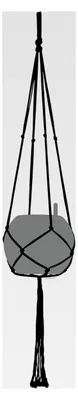 Produktbild von Makramee-Aufhängung Baumwolle Pure 120 cm schwarz aus Baumwolle
