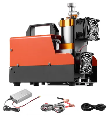 Zdjęcie produktu dla Kompresor PCP SucceBuy, 250W, 300 bar, zasilanie 12V DC i 230V AC, 4500 PSI, 30 MPa, chłodzenie wentylatorowe, manualny wyłącznik, konwerter do użytku w domu i na zewnątrz, wysokociśnieniowy kompresor do paintballu i butli nurkowych