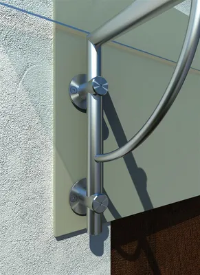 Immagine prodotto di Glaswerk Westfalen - SET LB-Form supporto per pensilina in vetro - acciaio inox
