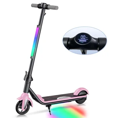 Produktbild von Elektroroller Kinder Alter 6-12, 6,5 Zoll, Faltbarer Elektroscooter Für Kinder, Max Reichweite 8KM, Max 12km/h E Roller, Elektro kinderroller Rosa
