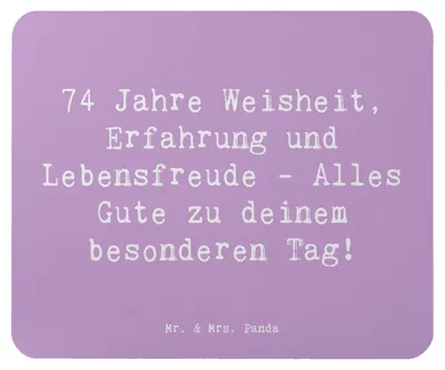 Produktbild von Mr. & Mrs. Panda Mouse Pad Spruch 74. Geburtstag - Lavendeltraum - Geschenk, Mousepad, Mauspad, Alter, Happy Birthday, mousematte, laptop, computer, feiern, Erfahrung