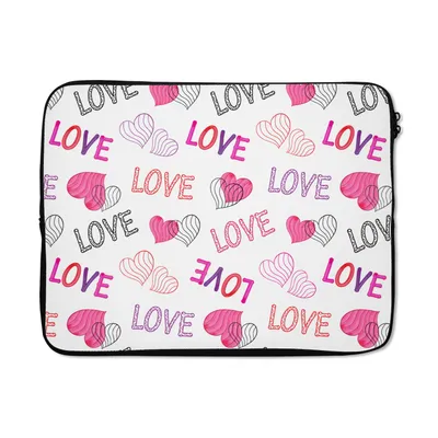 Produktbild von MuchoWow® Laptop Hülle 15 Zoll Liebe - Valentinstag - Muster Laptoptasche - Laptoptasche - Sleeve - Rundum-Schutz
