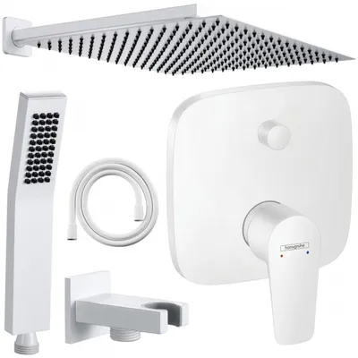 Produktbild von Hansgrohe und Jowi Unterputz Duschsystem Weiß, Talis E, Duscharmatur, Regendusche, 360 mm Kopfbrause, OHNE iBox