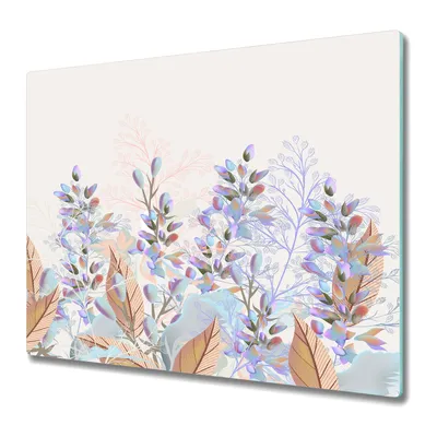 Produktbild von Küche Schneidebrett - Glas Schneidebrett - Herd Abdeckung -Butter Blumen Vintage