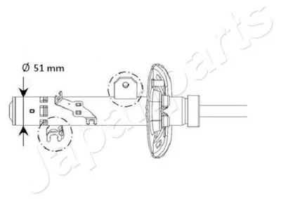 Produktbild von JAPANPARTS Stoßdämpfer Vorne Links passend für PEUGEOT 2008 Kombi (CU) Federbein MM-01131