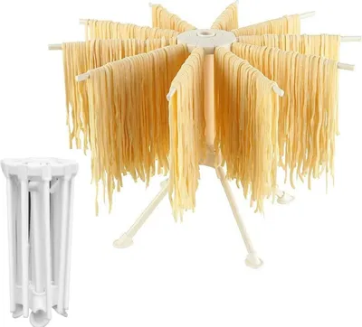 Produktbild von Bugucat Nudeltrockner mit 10 Ausziehbaren Sprossen für bis zu 2kg Nudeln - Faltbarer Spaghetti-Trockner