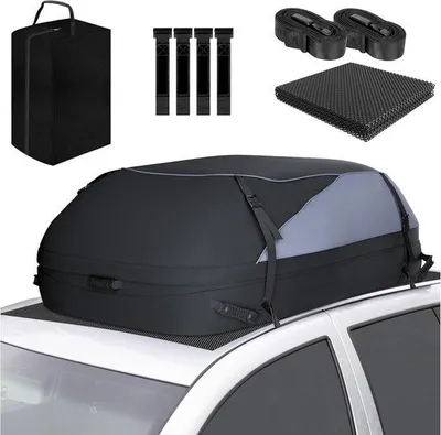 Produktbild von Famanu Autodachbox 400 l - wasserdicht, mit 4 stabilen Riemen und Antirutschmatte