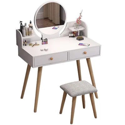 Immagine prodotto di Mobiletto cosmetico con specchio bianco grande soppalco 80 cm