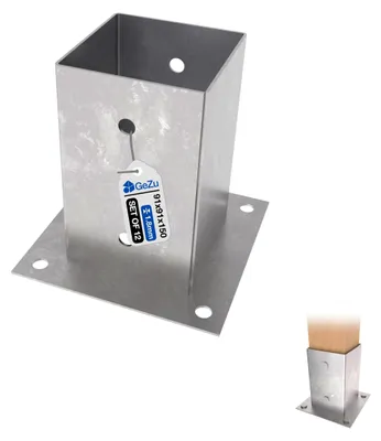 Obrázok produktu pre Držiak na tyč, pozinkovaná oceľ - 91x91 mm, sada 12 kusov - výška 15 cm