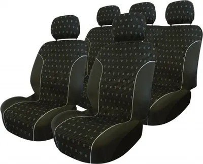 Productafbeelding van Set van 9 stoelhoezen, antracietkleurig, met airbag-compatibiliteit