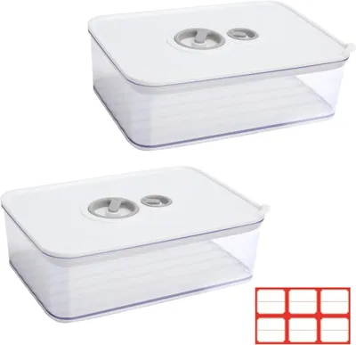 Productafbeelding van Kaasdoos met deksel, 2 stuks van 1250 ml, BPA-vrij, koelkastorganizer