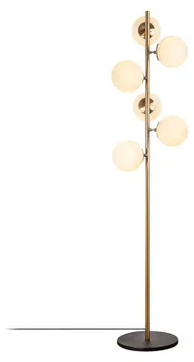 Image de Lampadaire Lampe sur pied en métal et verre finition vintage hauteur 163 cm 6 lumières E14 max 40 W Vintage