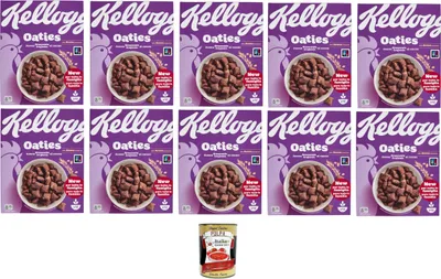 Produktbild von Kellogg's Oaties Avena Croccante al cacao Oaties Knusprige Haferflocken mit Kakao 10x360g+ Italian Gourmet polpa 400g