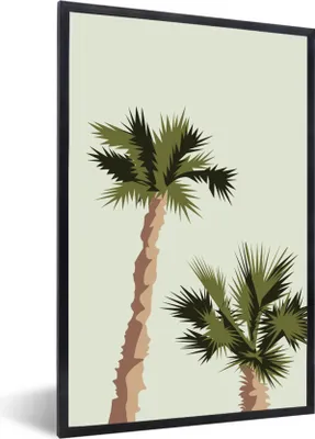 Produktbild von MuchoWow® MuchoWow® Gerahmtes Poster Palme - Strand - Pastell 20x30 cm - Poster mit zchwarzem Bilderrahmen - Drucken - Bilder Poster im Rahmen