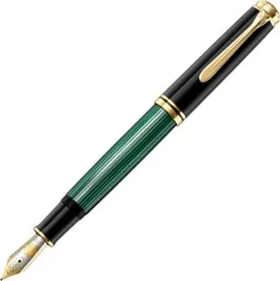 Produktbild von Pelikan Souverän 1000, Schwarz, Gold, Grün, Integriertes Befüllsystem, Gold/Ruthenium, Fein, Beidhändig, 1 Stück(e)