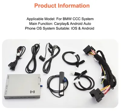 Imagen del producto de Radio para coche con CarPlay inalámbrico y Android Auto, decodificador para sistema BMW CCC, Bluetooth 5.0, mantiene los controles originales