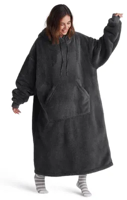 Productafbeelding van Hoodie deken - Deken met mouwen - Antraciet - 129 x 75 cm