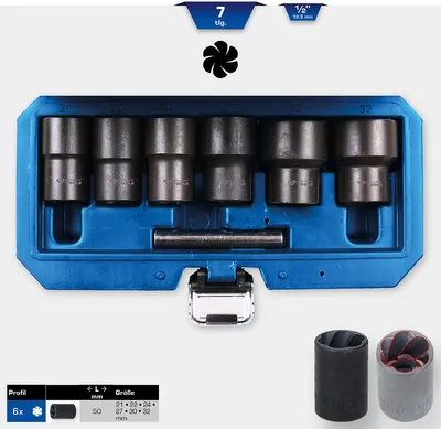Produktbild von Brilliant Tools BT026005, Steckschlüssel-Satz, 1/2", 7 Kopf/Köpfe