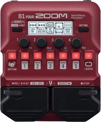 Produktbild von Famanu Bass-Effektpedal mit über 70 Effekten - Kompaktes Design - Rot