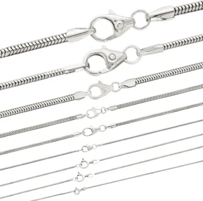 Produktbild von Silberkette Schlangenkette Länge 45cm - Breite 1,1mm - 925 Silber