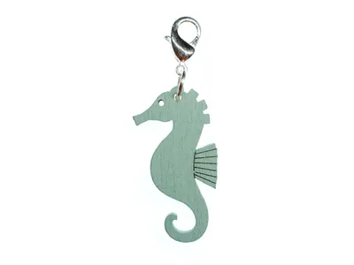 Produktbild von Seepferdchen Seepferd Charm Miniblings Anhänger Bettelarmband Charms blau türkis