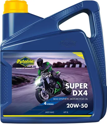 Zdjęcie produktu dla Olej silnikowy Putoline Super DX4 20W-50 4T 4 litry kanister / API SL, JASO MA2 półsyntetyczny