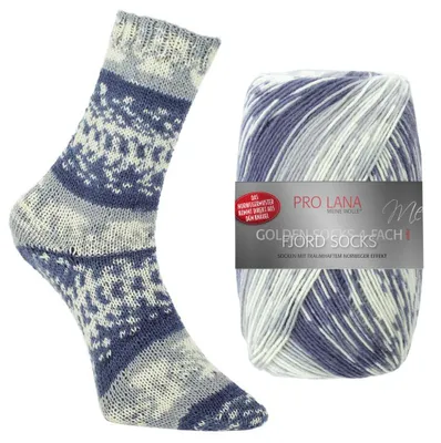 Produktbild von Pro Lana FJORD SOCKS 100 g 4-fach Norweger-Sockenwolle mit zauberhaftem Norwegermuster 420 m Farbe 191 - marine color