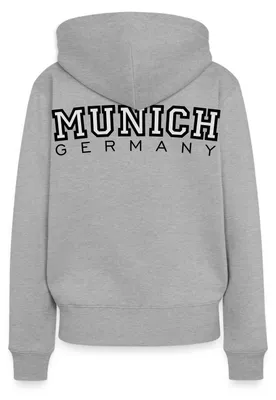 Produktbild von Spreadshirt Munich München Deutschland Streetwear College Damen Premium Hoodie, XXL, Grau meliert