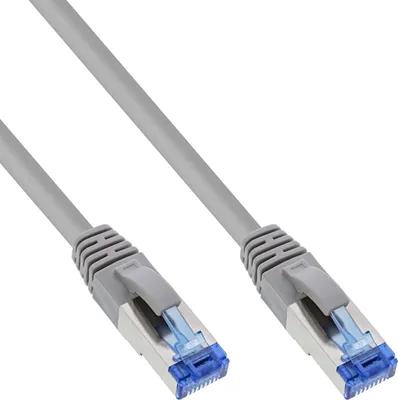 Produktbild von InLine Patchkabel, S/FTP (PiMf), Cat.6A, halogenfrei, grau, 1m, 1 m, Cat6a, S/FTP (S-STP), RJ-45, RJ-45, Grau