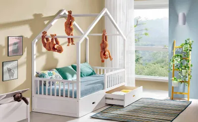Produktbild von Echtes Holz Etagen Bett Hochwertige Qualität Kinderzimmer Betten Holz Weiß Neu