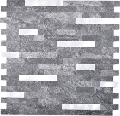 Produktbild von selbstklebende Vinyl Mosaikstäbchen Steinoptik Quarz anthrazit silber Fliesenspiegel Küche Wand MOS200-22BS