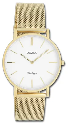 Productafbeelding van Oozoo dames- en herenhorloge, Vintage-collectie, gouden roestvrijstalen band, quartz, analoog, model D3UOC9910A