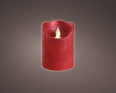 Obrázek produktu pro LED svíčka s funkcí časovače 7,5x10cm vosk rustikální červená teplá bílá