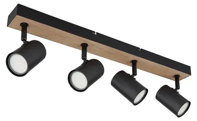 Produktbild von Deckenleuchte, Spotstrahler, Metall, Holzoptik, L 55,5 cm
