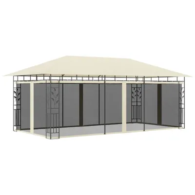Image de Pavillon avec moustiquaire 6x3x2,73 m Crème