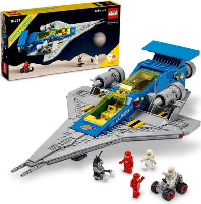 Produktbild von LEGO 10497 Icons Entdeckerraumschiff, Raumschiffmodell zum 90-jährigen Jubiläum, Sammleredition, Weltraum Set mit Astronautenfiguren, Geschenkidee