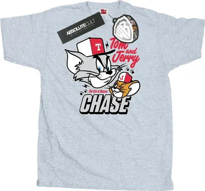 Produktbild von Tom And Jerry - "Cat & Mouse Chase" T-Shirt für Herren BI52091 (S) (Grau)