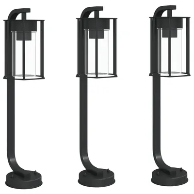 Immagine prodotto di vidaXL Luci da sentiero 3 pezzi nero 60 cm acciaio inox