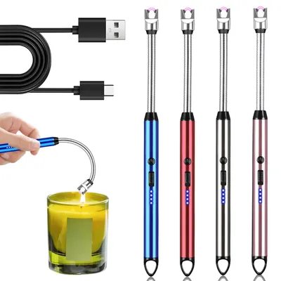 Productafbeelding van Set van 4 staafaanstekers, elektrische aansteker, USB-oplaadbaar, winddicht