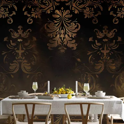 Produktbild von Vlies Fototapete - Baroque Ornaments in Patinated Gold and Browns: Retro Motif 150x105 cm Muster f-H-10017-a-a